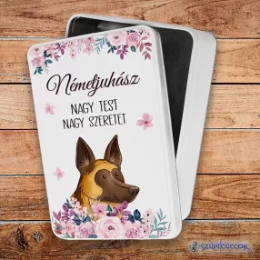   Jó nagy szeretet- Németjuhász fém szendvicsdoboz (tároló doboz)
