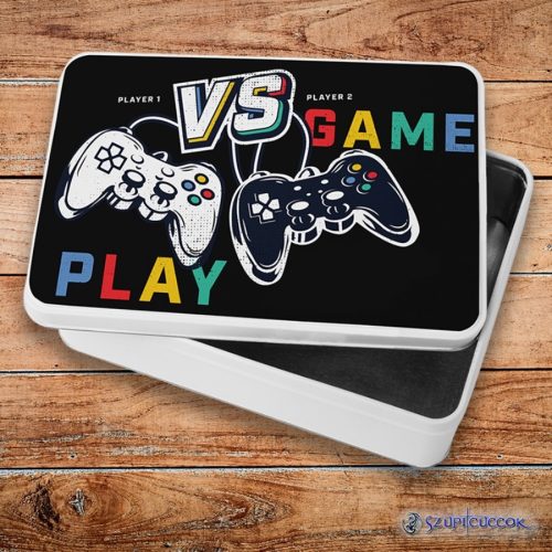 Playstation Player 1 vs Player 2  fém szendvicsdoboz (tároló doboz)