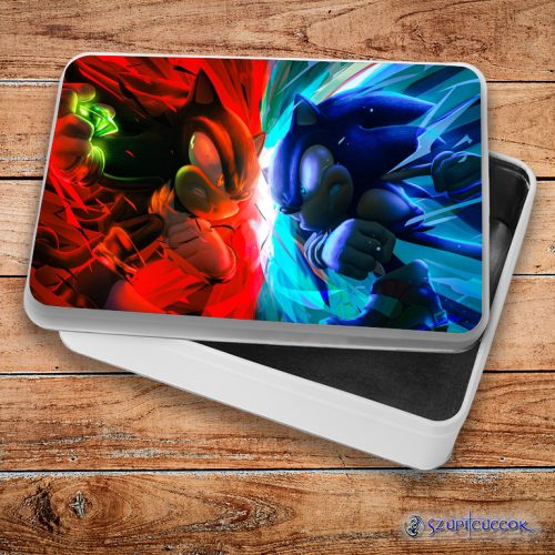 Sonic és Shadow fém szendvicsdoboz (tároló doboz)