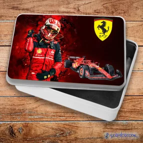Ferrari - Leclerc fém szendvicsdoboz (tároló doboz)